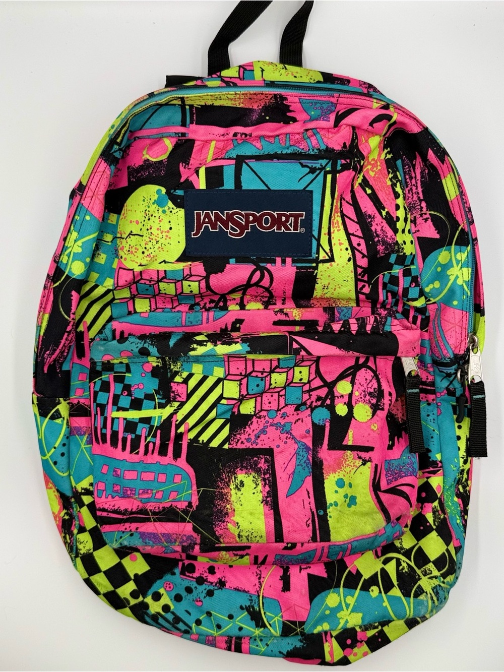 JanSport Neon Pop Art Backpack - Pink, Blue, Yellow, Black